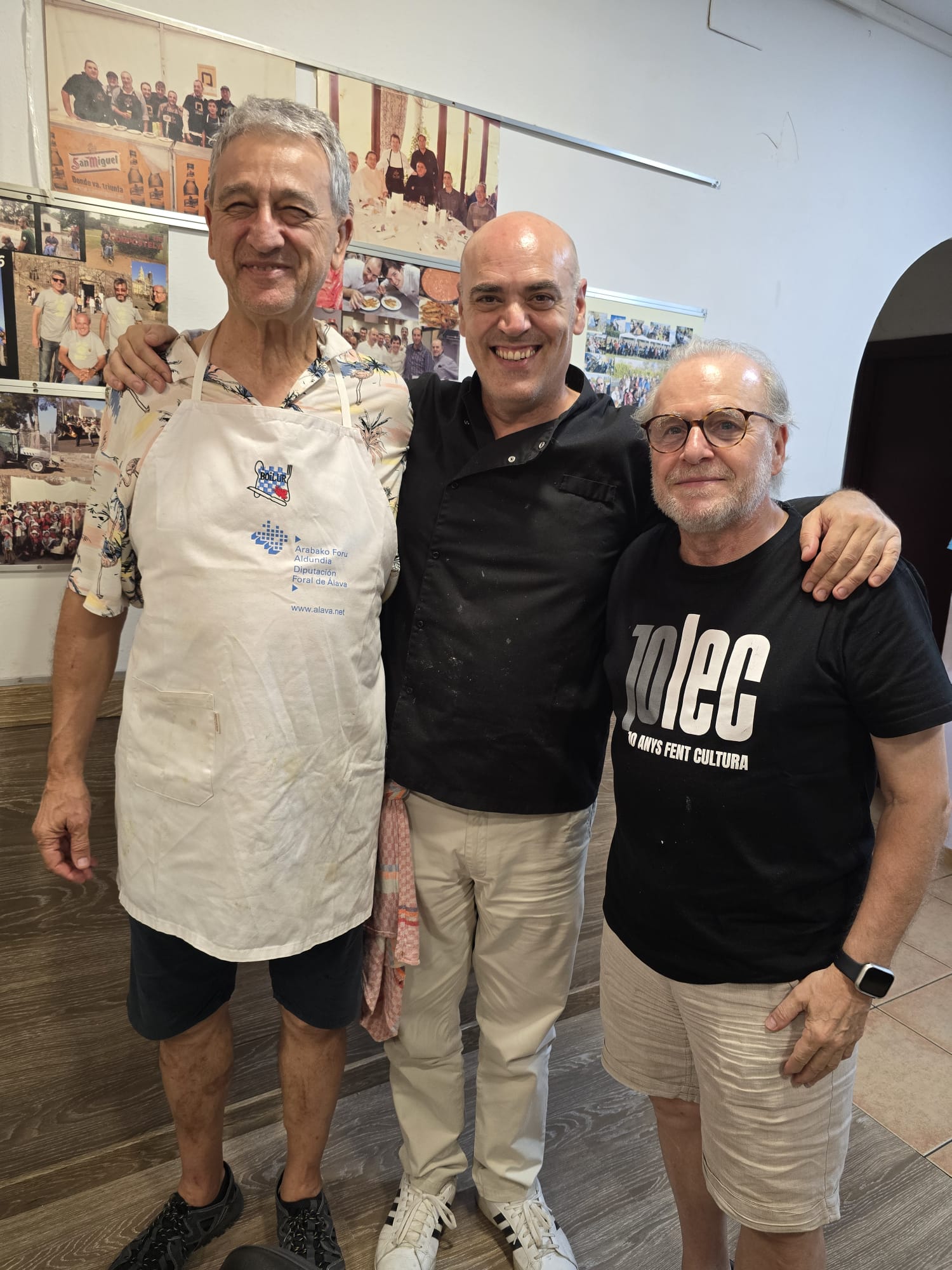 Marco Yagüe, Xavi Loscos i Albert Hortal, cuiners del sopar de juliol